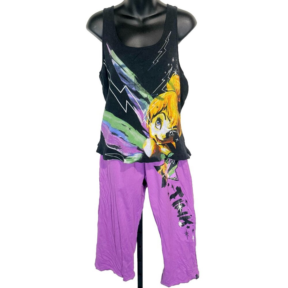 Disney Tinker Bell Purple & Black Pajama Set Women's XL
